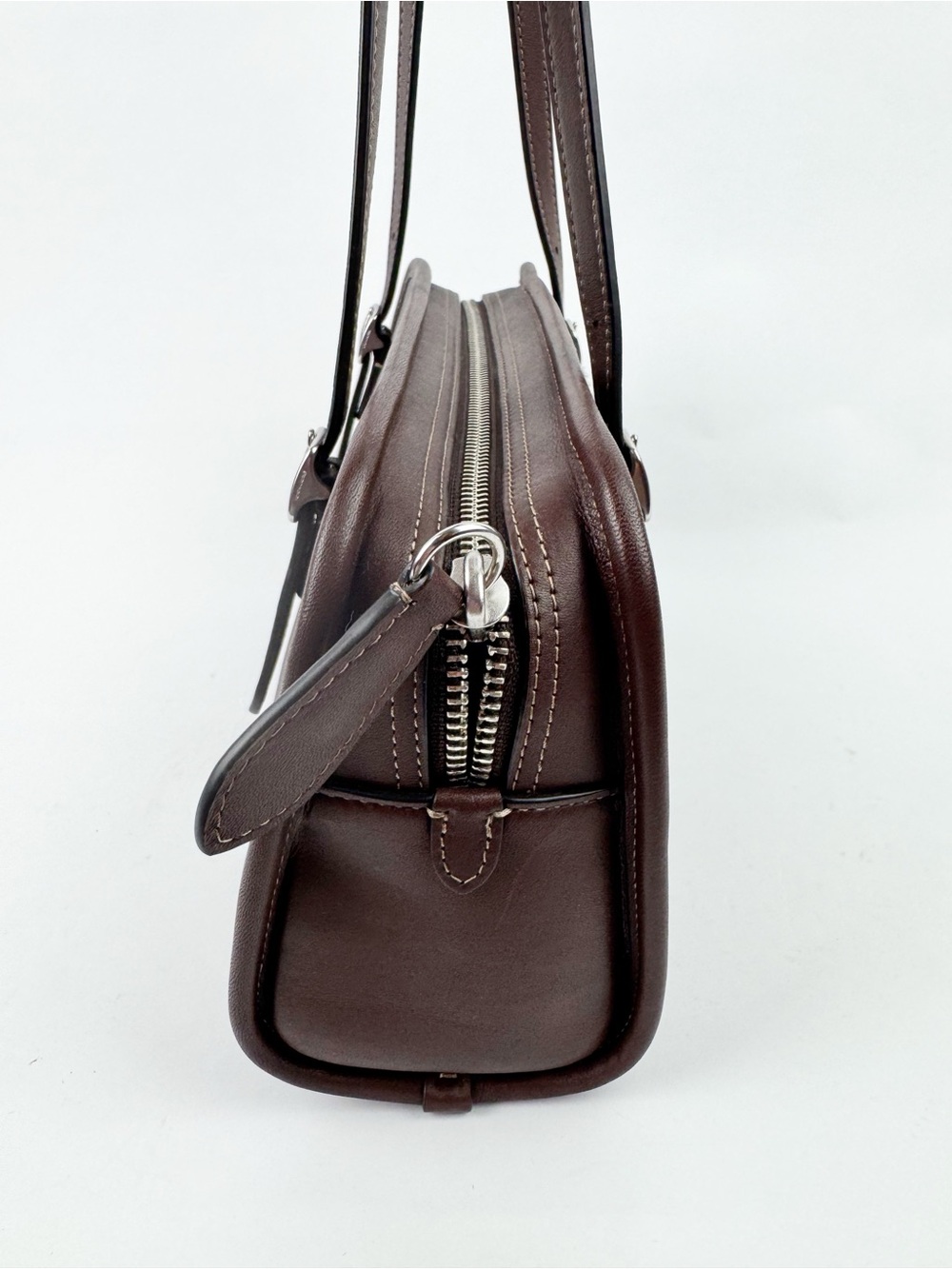 Coach Swing Zip Mahogany Brown Leather Shoulder Bag Re-Edition CM565 - Picture 4 of 9